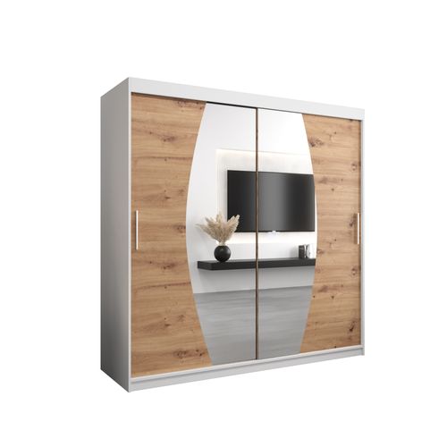 Armoire Elypse à Portes Coulissantes 200/200/62 2 Portes (blanc/artisan)