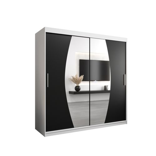 Armoire Elypse à Portes Coulissantes 200/200/62 2 Portes (blanc/noir)