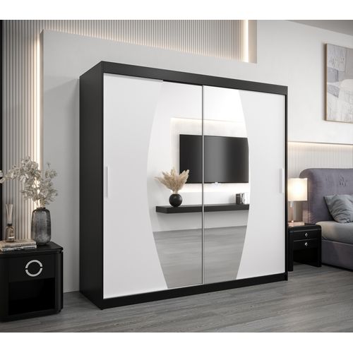 Armoire Elypse à Portes Coulissantes 200/200/62 2 Portes (noir/blanc)