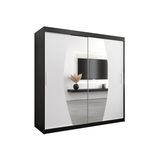 Armoire Elypse à Portes Coulissantes 200/200/62 2 Portes (noir/blanc)