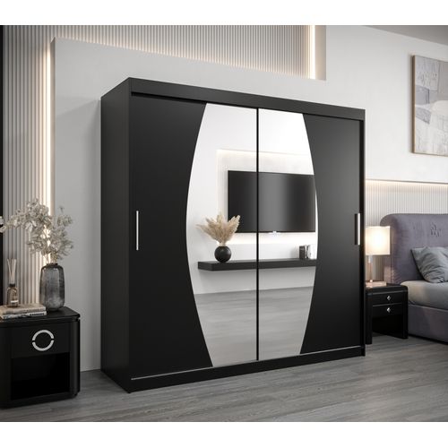 Armoire Elypse à Portes Coulissantes 200/200/62 2 Portes (noir/noir)