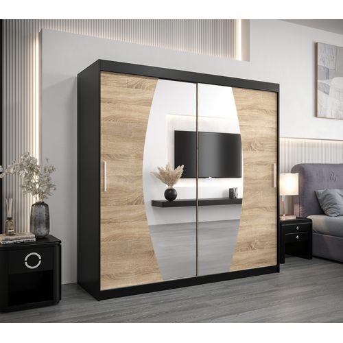 Armoire Elypse à Portes Coulissantes 200/200/62 2 Portes (noir/sonoma)