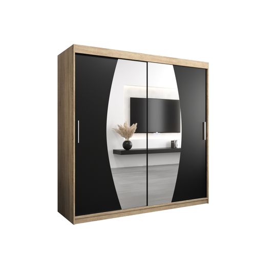 Armoire Elypse à Portes Coulissantes 200/200/62 2 Portes (sonoma/noir)