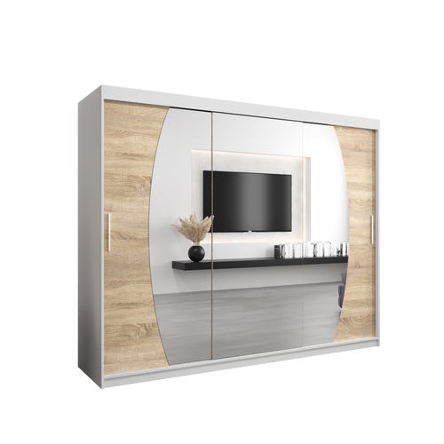 Armoire Elypse à Portes Coulissantes 200/250/62 3 Portes (blanc/sonoma)