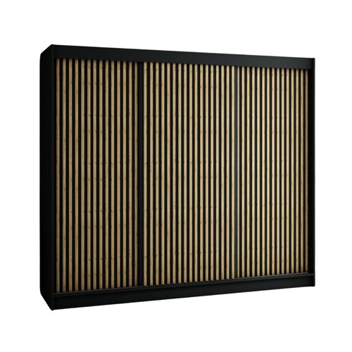 Armoire Lamelo 1 à Portes Coulissantes 200/250/62 3 Portes (noir/noir)