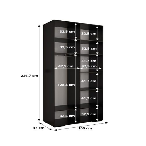 Armoire 4 Portes Manhattan Ryfel 10 236,7/200/47 (blanc)