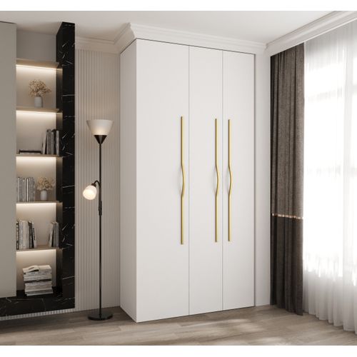 Armoire 3 Portes Como 2 - 120x40x245.5 Cm (blanc/or)