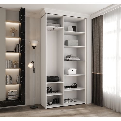Armoire 3 Portes Como 2 - 120x40x245.5 Cm (blanc/or)