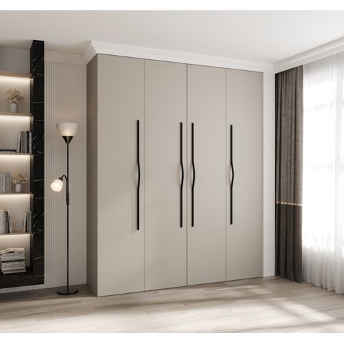 Armoire 4 Portes Como 2 245.5/200/40 (cachemire/noir)