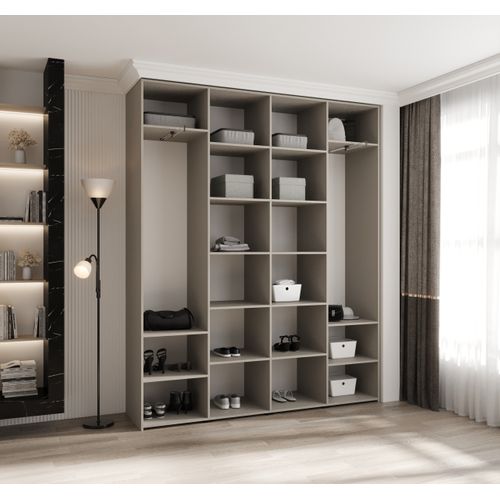 Armoire 4 Portes Como 2 245.5/200/40 (cachemire/noir)