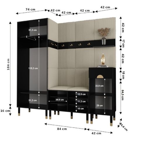 Ensemble De Garde-robe Palermo 1 200/200/46 (cachemire/poso 60)