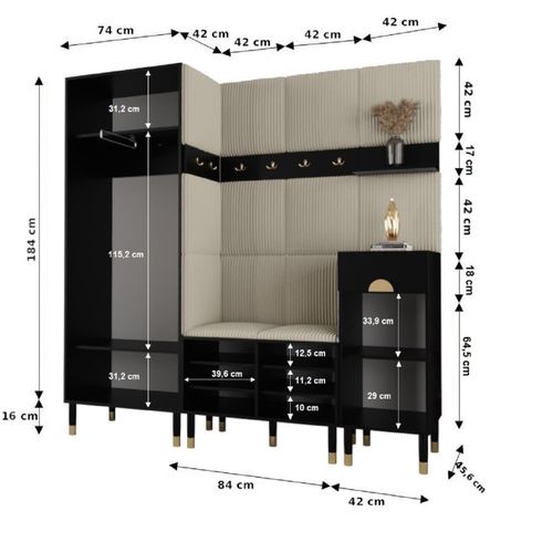 Ensemble De Garde-robe Palermo 13 200/200/46 (cachemire/poso 60)