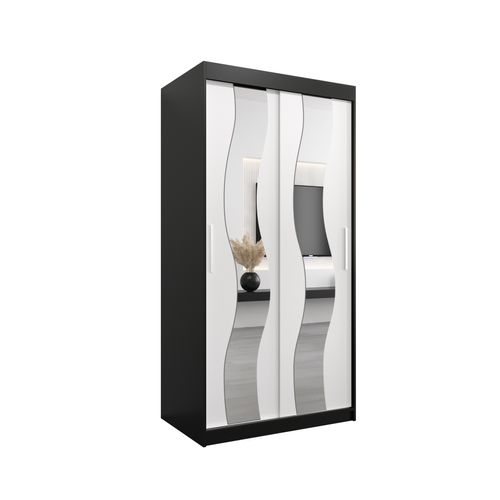 Armoire Sewilla à Portes Coulissantes 200/100/62 2 Portes (noir/blanc)