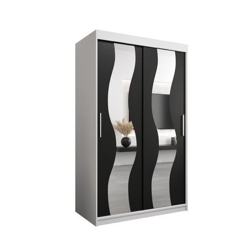 Armoire Sewilla à Portes Coulissantes 200/120/62 2 Portes (blanc/noir)