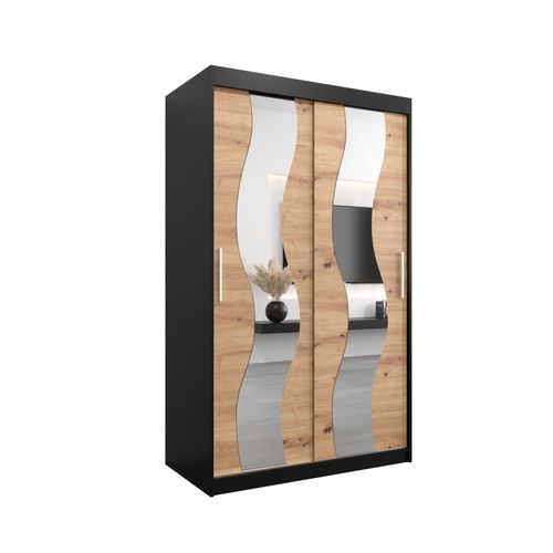 Armoire Sewilla à Portes Coulissantes 200/120/62 2 Portes (noir/artisan)