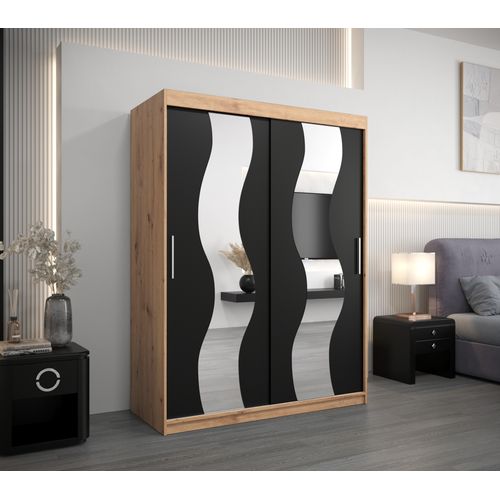 Armoire Sewilla à Portes Coulissantes 200/150/62 2 Portes (artisan/noir)