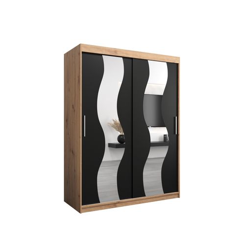 Armoire Sewilla à Portes Coulissantes 200/150/62 2 Portes (artisan/noir)