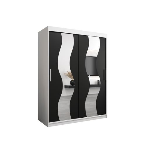 Armoire Sewilla à Portes Coulissantes 200/150/62 2 Portes (blanc/noir)