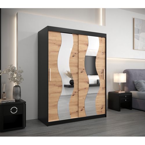 Armoire Sewilla à Portes Coulissantes 200/150/62 2 Portes (noir/artisan)