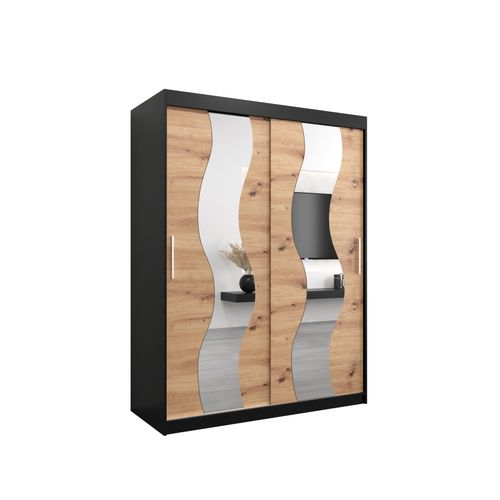 Armoire Sewilla à Portes Coulissantes 200/150/62 2 Portes (noir/artisan)