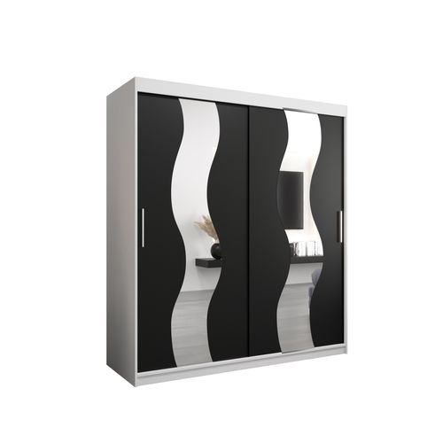 Armoire Sewilla à Portes Coulissantes 200/180/62 2 Portes (blanc/noir)