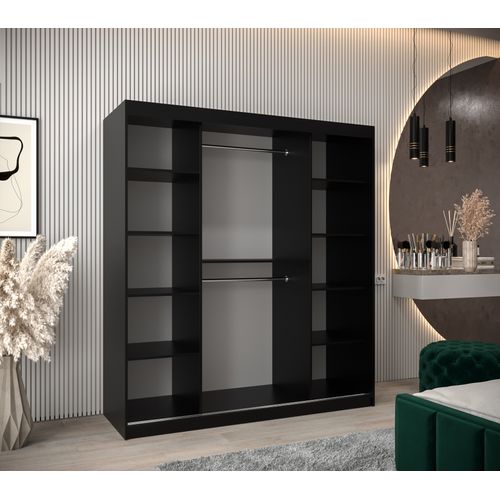 Armoire Sewilla à Portes Coulissantes 200/180/62 2 Portes (noir/artisan)