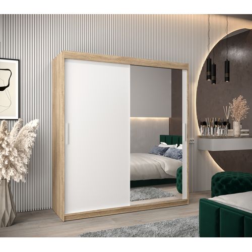 Armoire Tokyo 2 à Portes Coulissantes 200/180/62 2 Portes (sonoma/blanc)