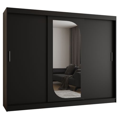 Armoire Lucy à Portes Coulissantes 200/250/62 3 Portes (noir)