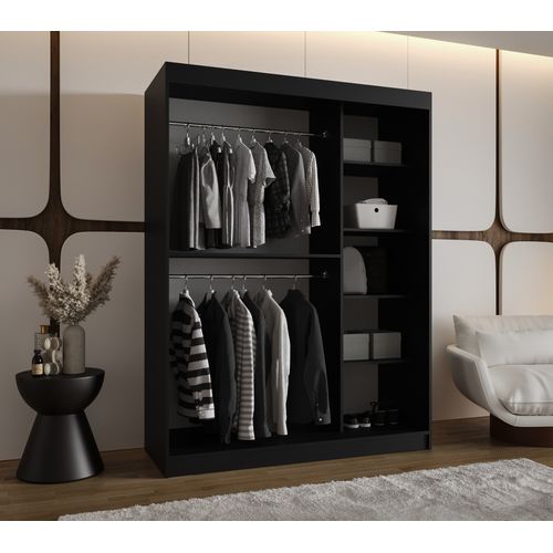 Armoire Ultra à Portes Coulissantes 200/150/62 2 Portes (noir)