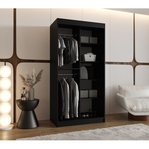 Armoire Milo à Portes Coulissantes 200/100/62 2 Portes (noir)