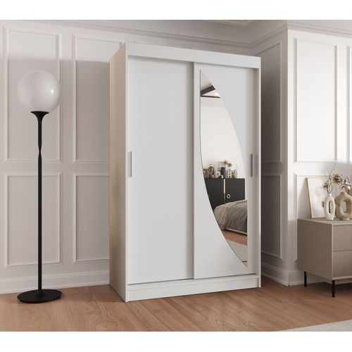 Armoire Milo à Portes Coulissantes 200/120/62 2 Portes (blanc)