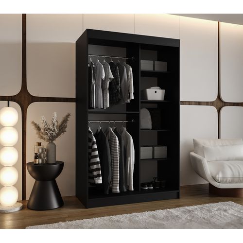 Armoire Milo à Portes Coulissantes 200/120/62 2 Portes (noir)