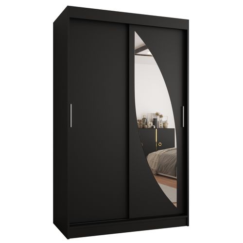 Armoire Milo à Portes Coulissantes 200/120/62 2 Portes (noir)