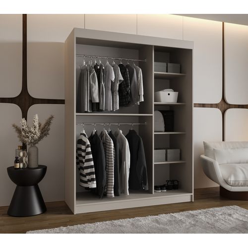 Armoire Milo à Portes Coulissantes 200/150/62 2 Portes (cachemire)