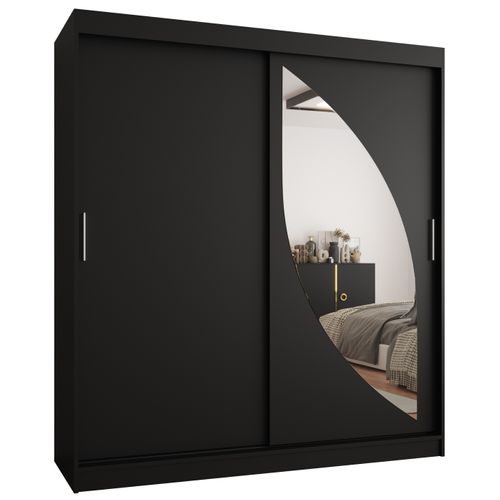 Armoire Milo à Portes Coulissantes 200/180/62 2 Portes (noir)