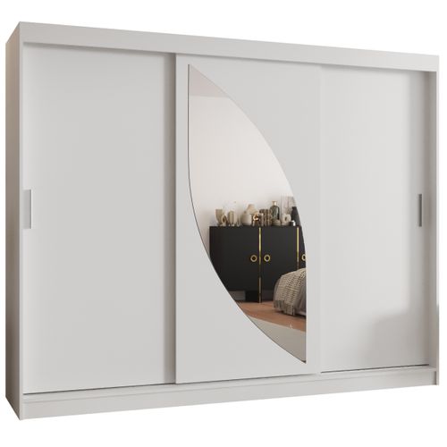 Armoire Milo à Portes Coulissantes 200/250/62 3 Portes (blanc)
