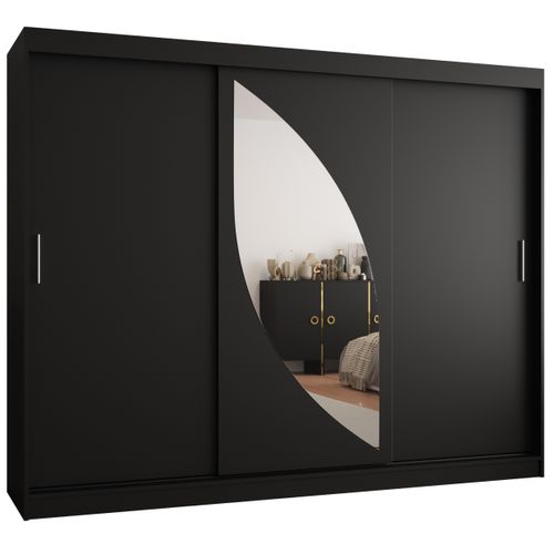 Armoire Milo à Portes Coulissantes 200/250/62 3 Portes (noir)