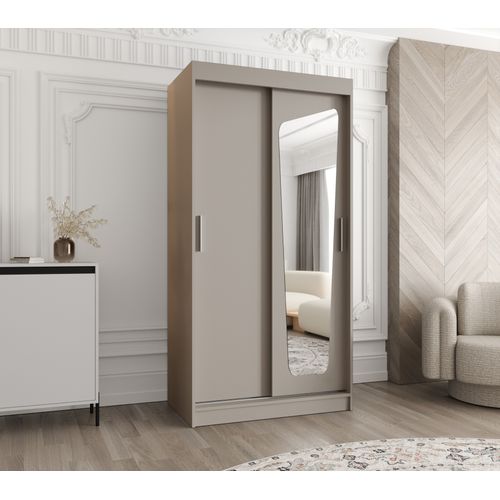 Armoire Moka à Portes Coulissantes 200/100/62 2 Portes (cachemire)