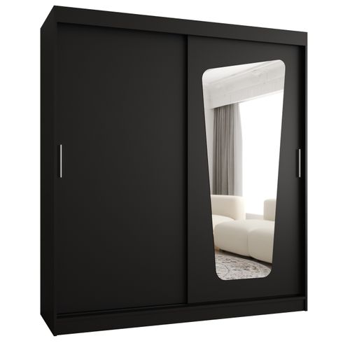 Armoire Moka à Portes Coulissantes 200/180/62 2 Portes (noir)