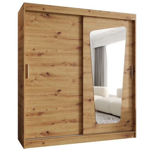 Armoire Moka à Portes Coulissantes 200/180/62 2 Portes (artisan)