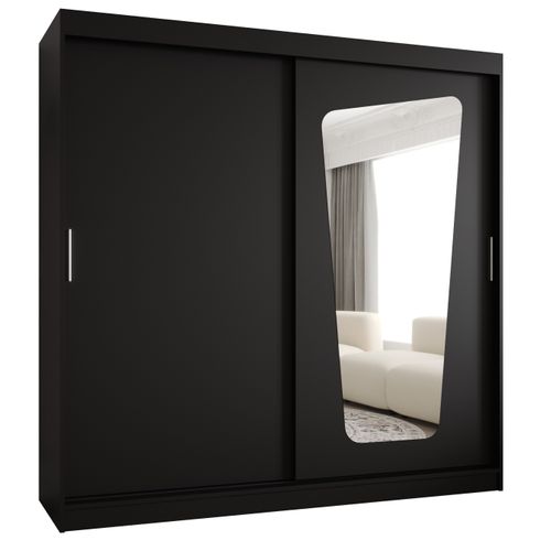 Armoire Moka à Portes Coulissantes 200/200/62 2 Portes (noir)