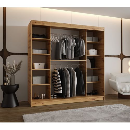 Armoire Moka à Portes Coulissantes 200/200/62 2 Portes (artisan)