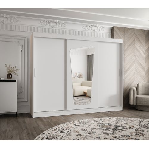 Armoire Moka à Portes Coulissantes 200/250/62 3 Portes (blanc)