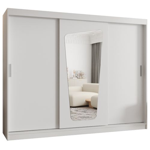 Armoire Moka à Portes Coulissantes 200/250/62 3 Portes (blanc)
