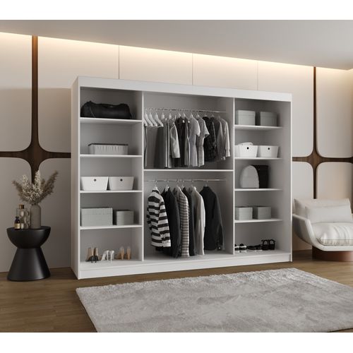 Armoire Rossa à Portes Coulissantes 200/250/62 3 Portes (blanc)