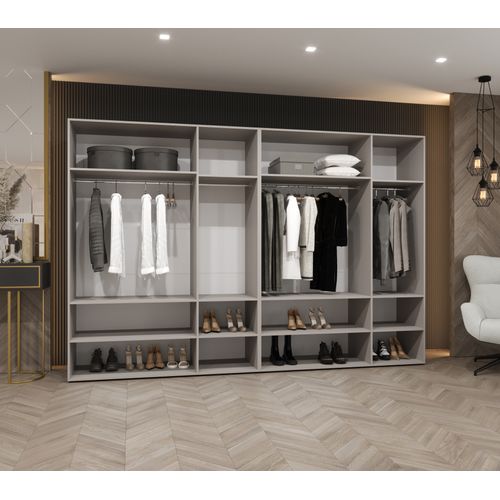 Armoire à Portes Battantes Alicante 1 202/300/52 6 Portes (blanc/noir)