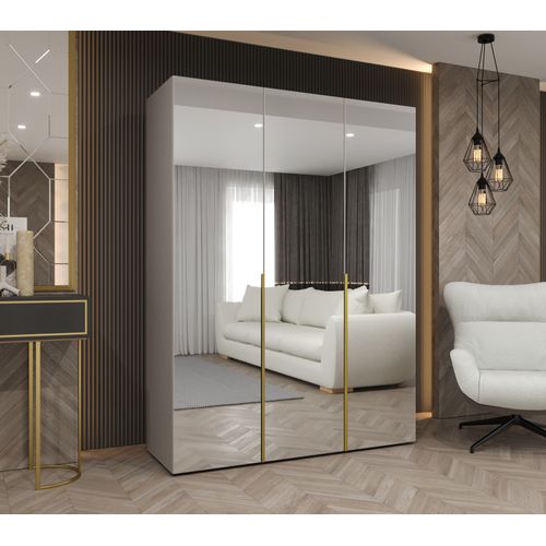 Armoire à Portes Battantes Alicante 3 202/150/52 3 Portes (cachemire/doré)