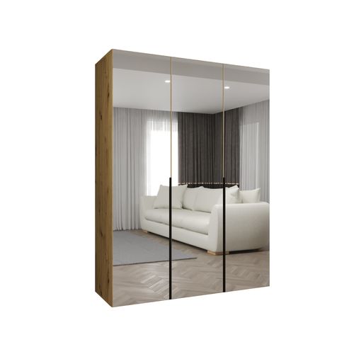 Armoire à Portes Battantes Alicante 3 202/150/52 3 Portes (marron/noir)