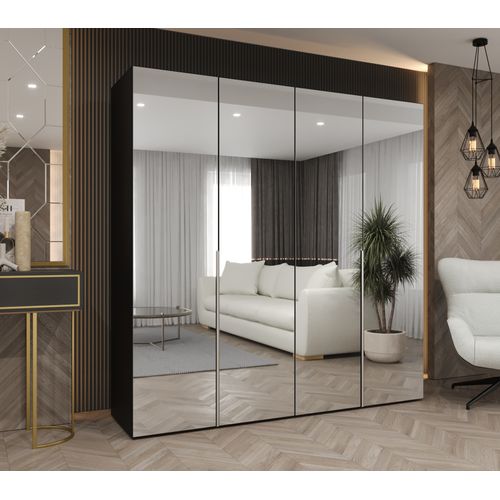 Armoire à Portes Battantes Alicante 3 202/200/52 4 Portes (noir/cachemire)