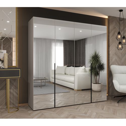 Armoire à Portes Battantes Alicante 3 202/200/52 4 Portes (cachemire/noir)